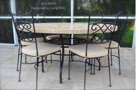 Chaise fauteuil en fer forgé plein et Coussin lavable DIAMOND