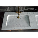 Double vasque blanche marbre de Carrare véritable FOLEGE WHITE