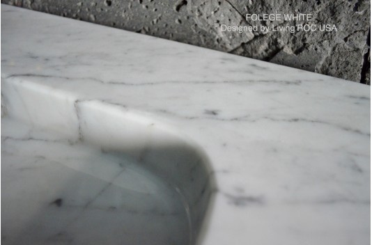 Double vasque blanche marbre de Carrare véritable FOLEGE WHITE Double vasque blanche marbre de Carrare véritable FOLEGE WHITE