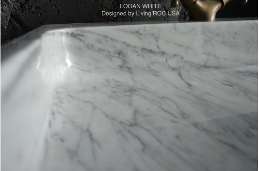 Double vasque en marbre de Carrare véritable 120cm ESTEL WHITE Double vasque en marbre de Carrare véritable 120cm ESTEL WHITE