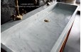 Double vasque en marbre de Carrare véritable 120cm ESTEL WHITE