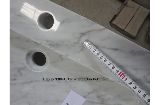 Double vasque en marbre de Carrare véritable 120cm ESTEL WHITE Double vasque en marbre de Carrare véritable 120cm ESTEL WHITE