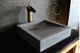 Vasque grise pierre de lave taillée dans la masse 40cm KIAMA MOON