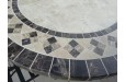 Table de jardin en mosaïque marbre travertin ovale 160-180-240  OVALI