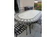 Table de jardin en mosaïque marbre travertin ovale 160-180-240  OVALI