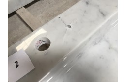 DESTOCKAGE - Double Vaque Pierre en Marbre de Carrara 120cm ESTEL WHITE