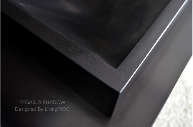 Vasque pierre naturelle véritable granit ou basalte PEGASUS SHADOW