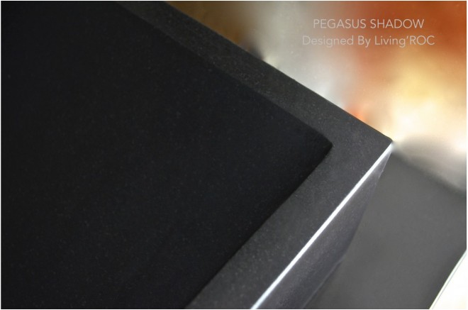 Vasque pierre naturelle véritable granit ou basalte PEGASUS SHADOW