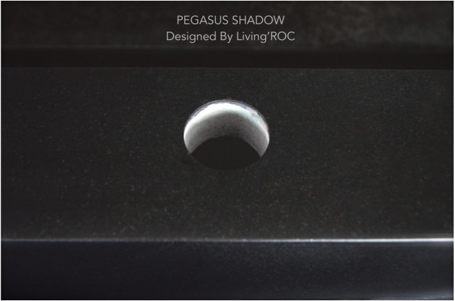 Vasque pierre naturelle véritable granit ou basalte PEGASUS SHADOW