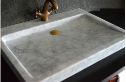 Vasque pierre design marbre Carrare véritable 70cm CALVI WHITE