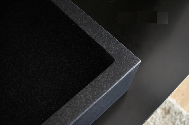 Vasque pierre naturelle véritable granit ou basalte PEGASUS SHADOW