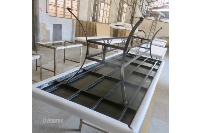 Table jardin pierre naturelle 160-200-240 mosaïque marbre MONTE CARLO Table jardin pierre naturelle 160-200-240 mosaïque marbre MONTE CARLO