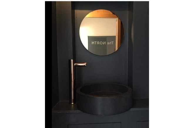 Vasque ronde pierre naturelle basalte noir RONDO DARK