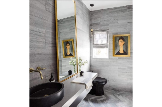 Vasque ronde pierre naturelle basalte noir RONDO DARK