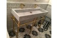 Double vasque en marbre de Carrare véritable salle de bain ESTEL WHITE