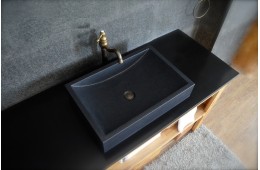 Vasque en pierre granit noir véritable luxe TORRENCE SHADOW