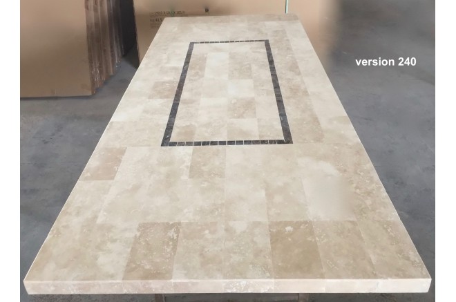 Table jardin pierre naturelle 160-200-240 mosaïque marbre MONTE CARLO Table jardin pierre naturelle 160-200-240 mosaïque marbre MONTE CARLO