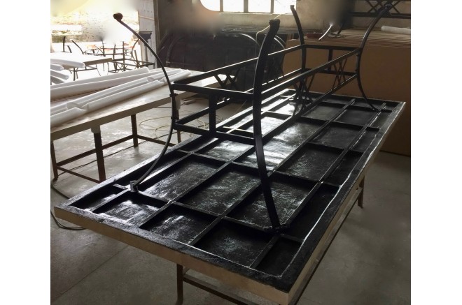 Table jardin pierre naturelle 160-200-240 mosaïque marbre MONTE CARLO Table jardin pierre naturelle 160-200-240 mosaïque marbre MONTE CARLO