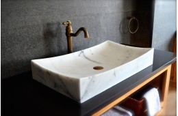 Vasque en marbre blanc pierre naturelle TOJI WHITE