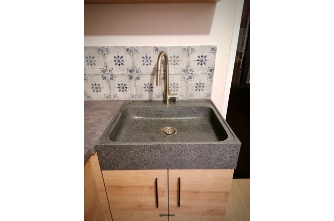 Evier de cuisine en Pierre Granit véritable 70x60 LAGOS