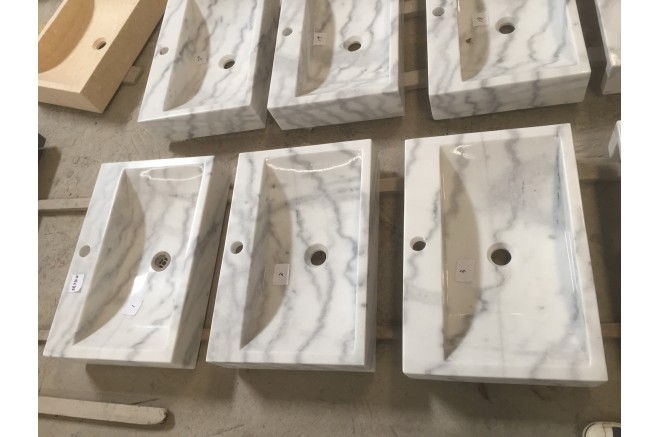 Vasque en pierre naturelle évier en marbre blanc PEGASUS WHITE Vasque en pierre naturelle évier en marbre blanc PEGASUS WHITE