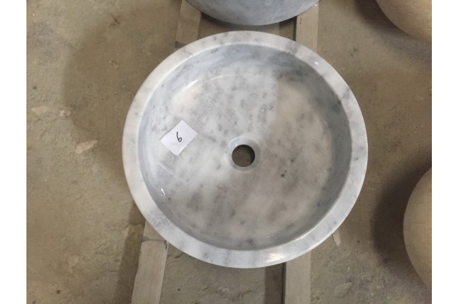 Vasque marbre blanc pierre naturelle véritable Dia 40 RONDO WHITE