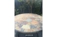 Table de jardin ronde mosaique d'ardoise multicolor 125-160 OCEANE