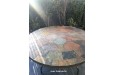 Table de jardin ronde mosaique d'ardoise multicolor 125-160 OCEANE