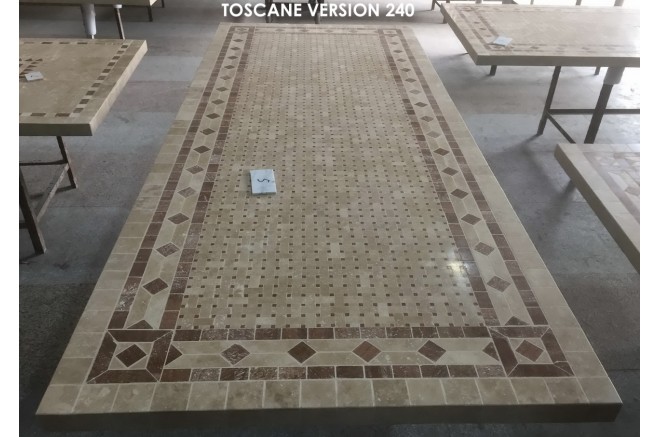 Table de jardin mosaïque marbre pierre naturelle 160-200-240 TOSCANE Table de jardin mosaïque marbre pierre naturelle 160-200-240 TOSCANE