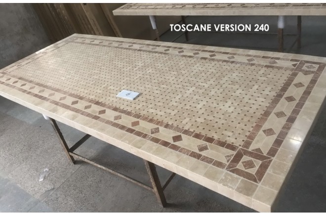 Table de jardin mosaïque marbre pierre naturelle 160-200-240 TOSCANE Table de jardin mosaïque marbre pierre naturelle 160-200-240 TOSCANE