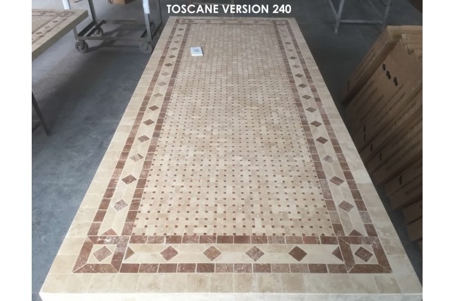 Table de jardin mosaïque marbre pierre naturelle 160-200-240 TOSCANE Table de jardin mosaïque marbre pierre naturelle 160-200-240 TOSCANE