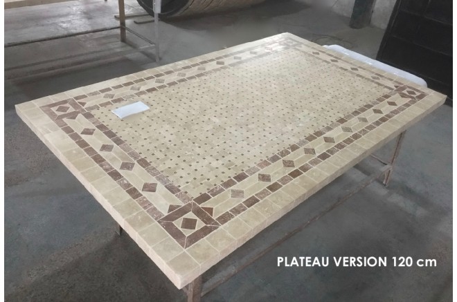 Table de jardin mosaïque marbre pierre naturelle 160-200-240 TOSCANE Table de jardin mosaïque marbre pierre naturelle 160-200-240 TOSCANE