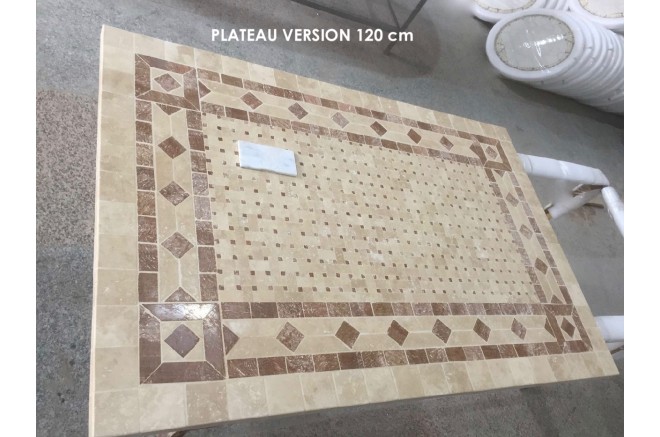 Table de jardin mosaïque marbre pierre naturelle 160-200-240 TOSCANE Table de jardin mosaïque marbre pierre naturelle 160-200-240 TOSCANE