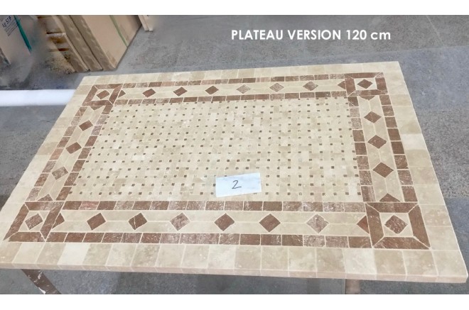 Table de jardin mosaïque marbre pierre naturelle 160-200-240 TOSCANE Table de jardin mosaïque marbre pierre naturelle 160-200-240 TOSCANE