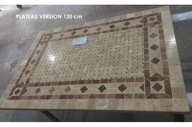 Table de jardin mosaïque marbre pierre naturelle 160-200-240 TOSCANE Table de jardin mosaïque marbre pierre naturelle 160-200-240 TOSCANE