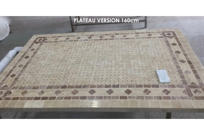 Table de jardin mosaïque marbre pierre naturelle 160-200-240 TOSCANE Table de jardin mosaïque marbre pierre naturelle 160-200-240 TOSCANE