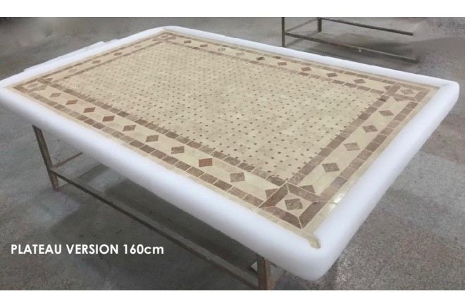 Table de jardin mosaïque marbre pierre naturelle 160-200-240 TOSCANE Table de jardin mosaïque marbre pierre naturelle 160-200-240 TOSCANE