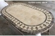 Table de jardin en mosaïque ovale 120-160-180-240 marbre travertin OVALI