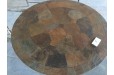 Table de jardin ronde mosaique d'ardoise multicolor 125-160 OCEANE