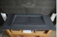 Double vasque salle de bain 100x50 granit gris véritable FIGARO