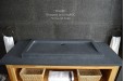 Double vasque salle de bain 100x50 granit gris véritable FIGARO