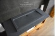 Double vasque salle de bain 100x50 granit gris véritable FIGARO