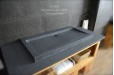 Double vasque salle de bain 100x50 granit gris véritable FIGARO
