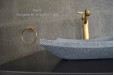 Vasque en pierre naturelle taillée granit gris TAHITI