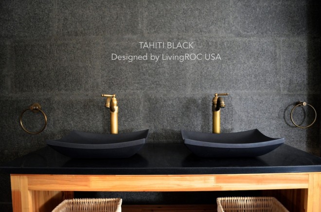 Vasque en granit pierre noir salle de bain TAHITI SHADOW Vasque en granit pierre noir salle de bain TAHITI SHADOW