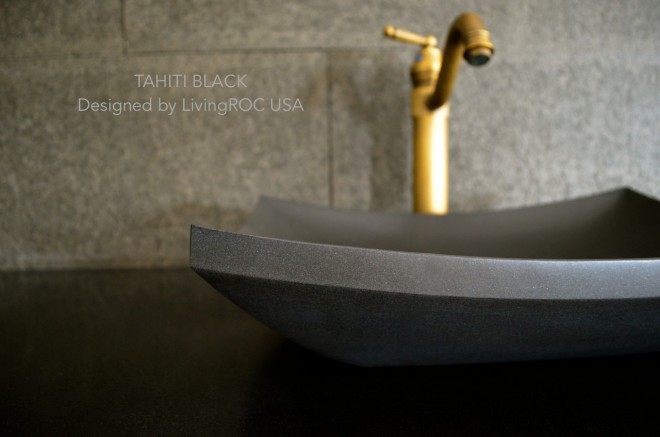 Vasque en granit pierre noir salle de bain TAHITI SHADOW Vasque en granit pierre noir salle de bain TAHITI SHADOW