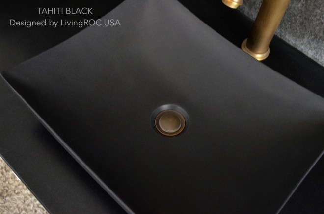 Vasque en granit pierre noir salle de bain TAHITI SHADOW Vasque en granit pierre noir salle de bain TAHITI SHADOW