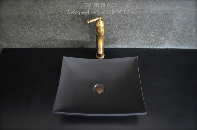 Vasque en granit pierre noir salle de bain TAHITI SHADOW Vasque en granit pierre noir salle de bain TAHITI SHADOW