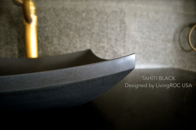 Vasque en granit pierre noir salle de bain TAHITI SHADOW Vasque en granit pierre noir salle de bain TAHITI SHADOW