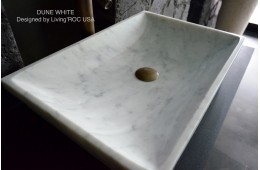 Vasque en pierre blanche marbre de Carrare véritable 60x40 DUNE WHITE